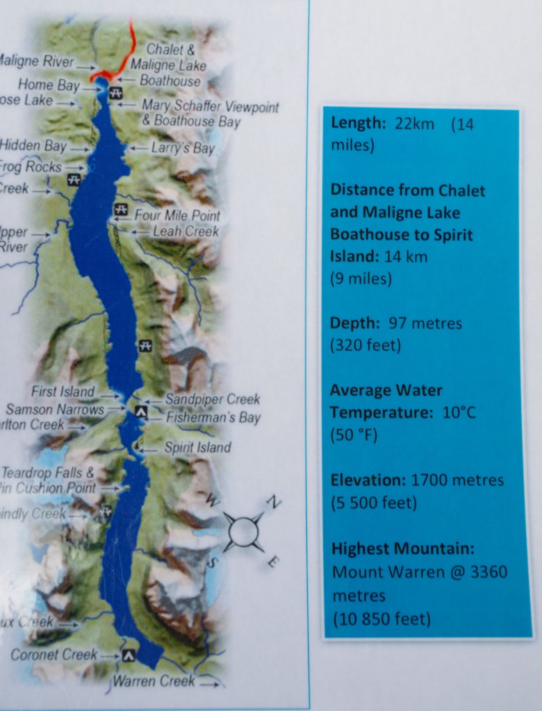 Map of Maligne Lake