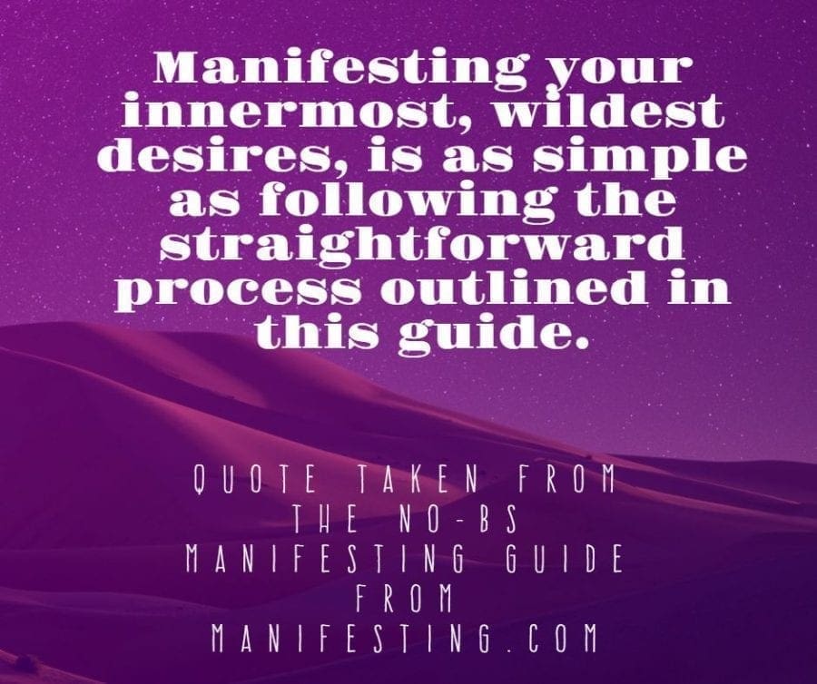 no-bs manifesting guide quote