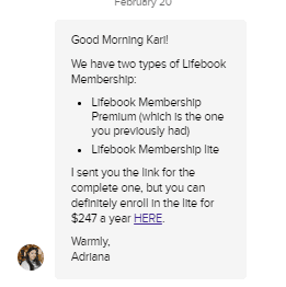 Lifebook Membership Conversations
