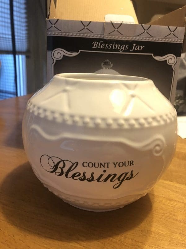Ceramic Blessing Jar with 36 Blessings, 6.75-Inch no lid