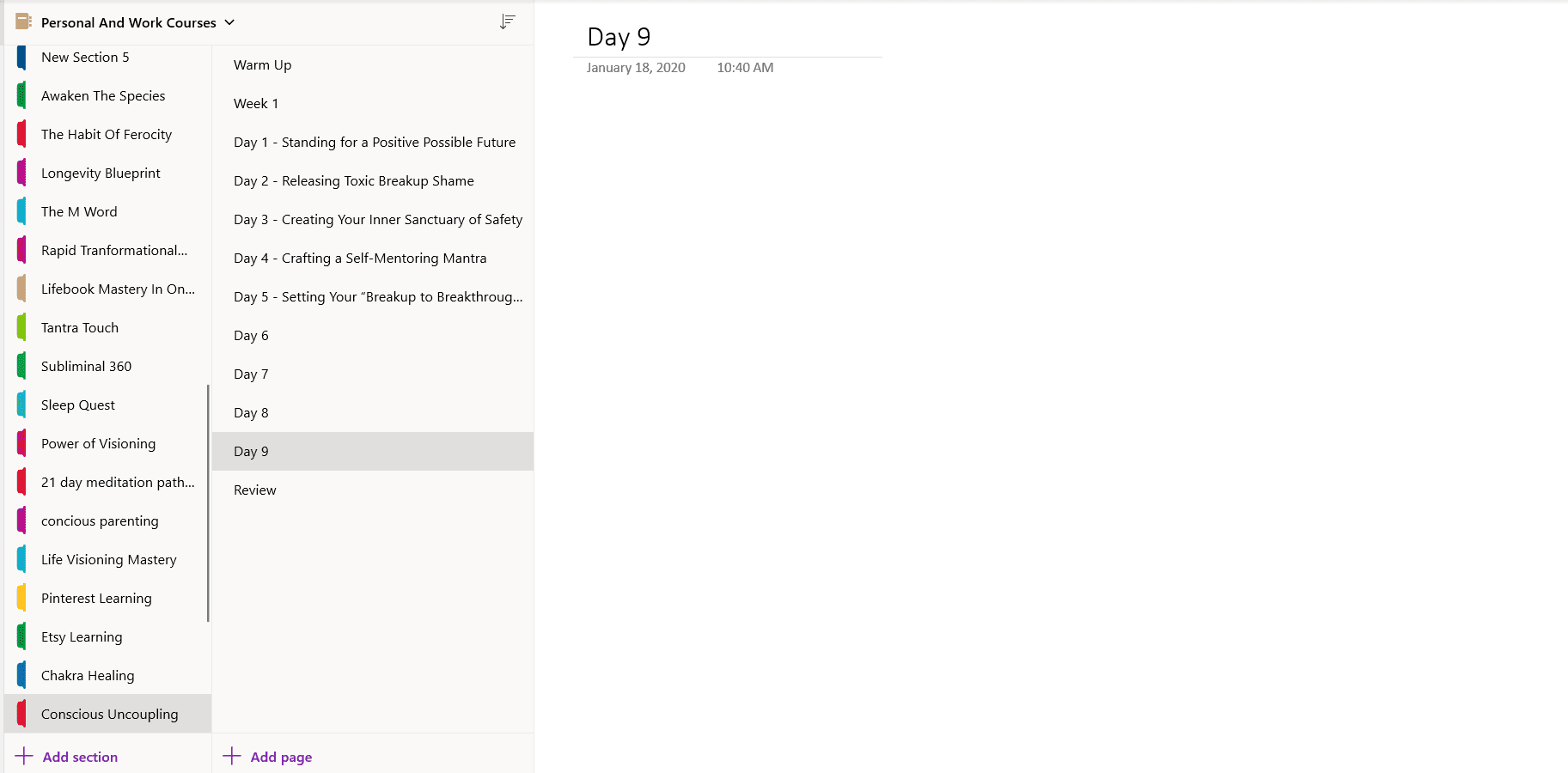 Page Title OneNote