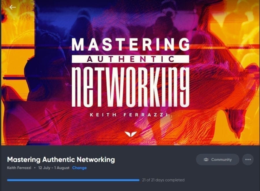Mastering Authentic Networking quest by Keith Ferrazzi screenshot