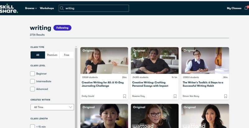 writing skillshare