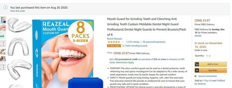 Mouthguard griding teeth