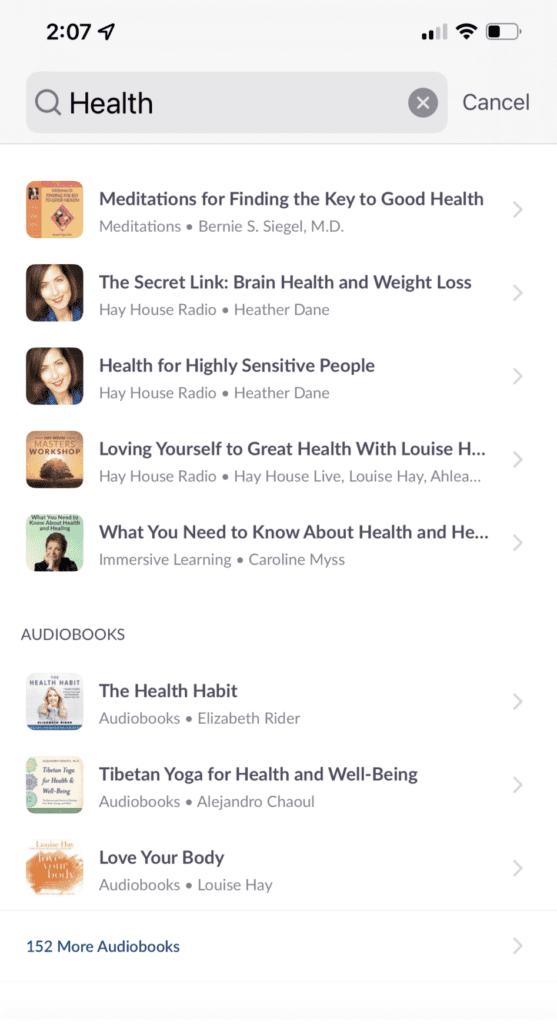 Searching for Health On Hay House Audio Unlimited