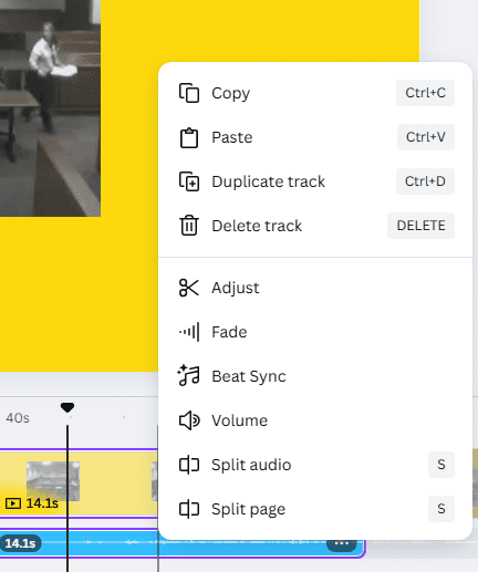 Canva video audio