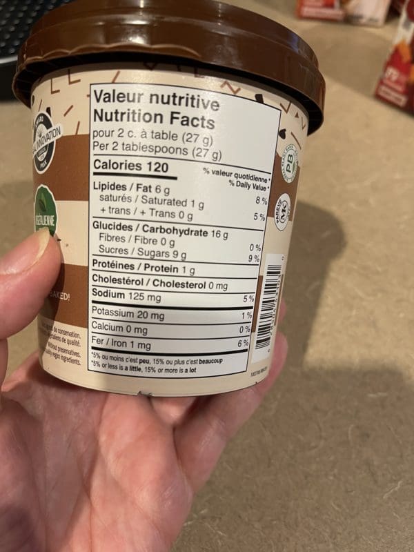 Yummy Doh Chocolate Chunk nutrition